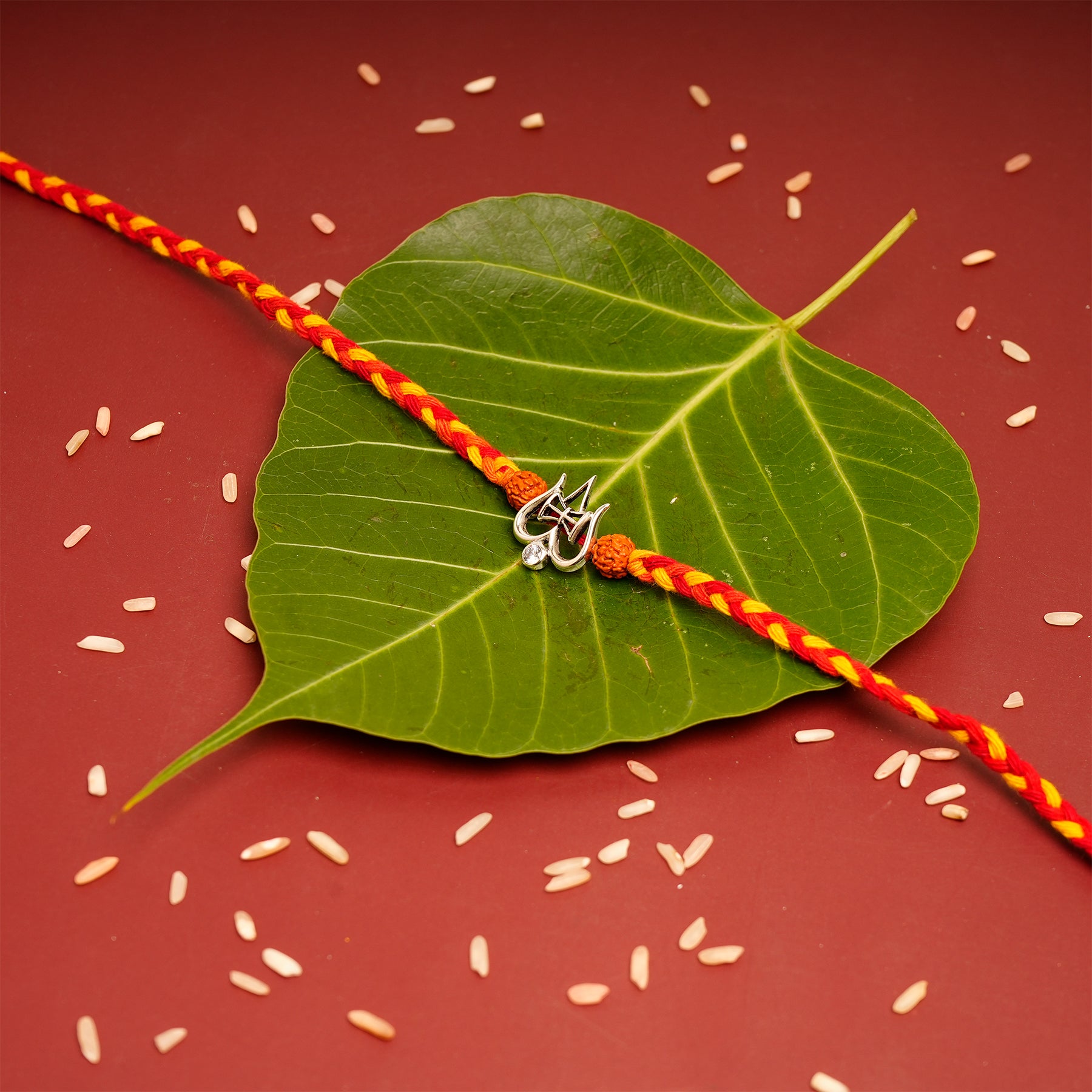 Sacred Trishul Premium Silver Rakhi