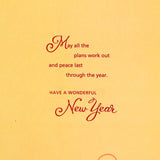 Warm Wishes New Year Greeting Card with Envelope