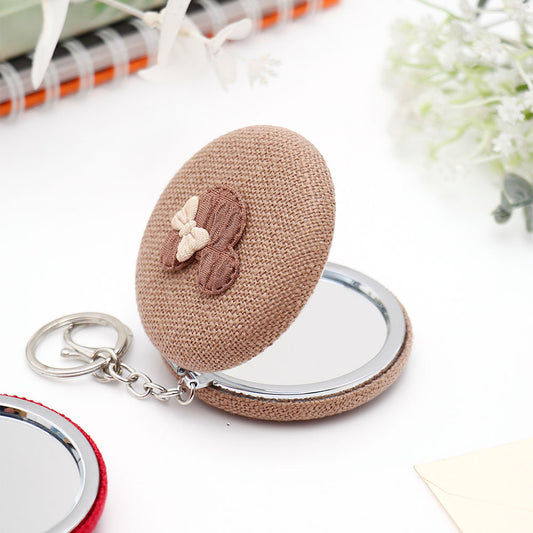 Brown Knitted Compact Mirror