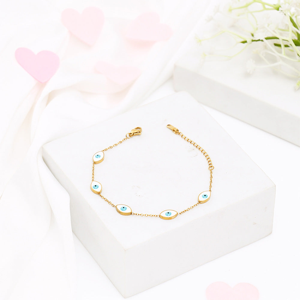 Evil Eye Charms Golden Bracelet