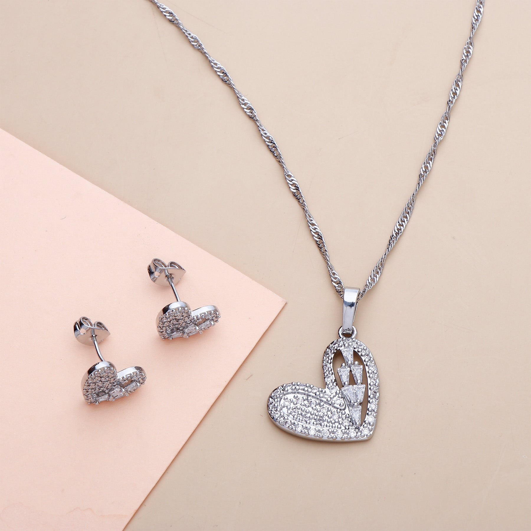 Candy Heart Pendant with Earring Set