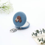 Blue Knitted Compact Mirror