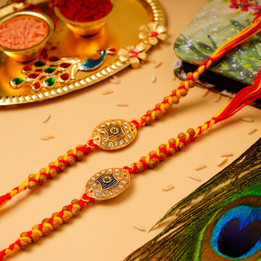 Gold Emblished Rakhi Pack of 2