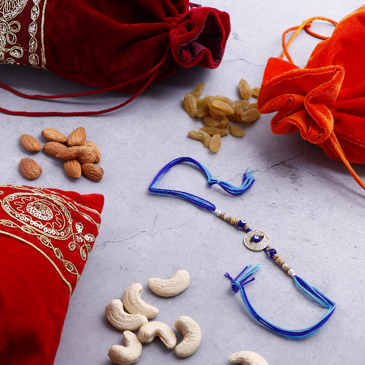 Sacred Evil Eye Premium Rakhi with Kaju Badam 100 GM