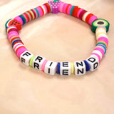 Pink Tone Loop Fruit Bead Friendship Bracelet