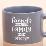 Friends are Family Quoted Cork Base Grey Mug
