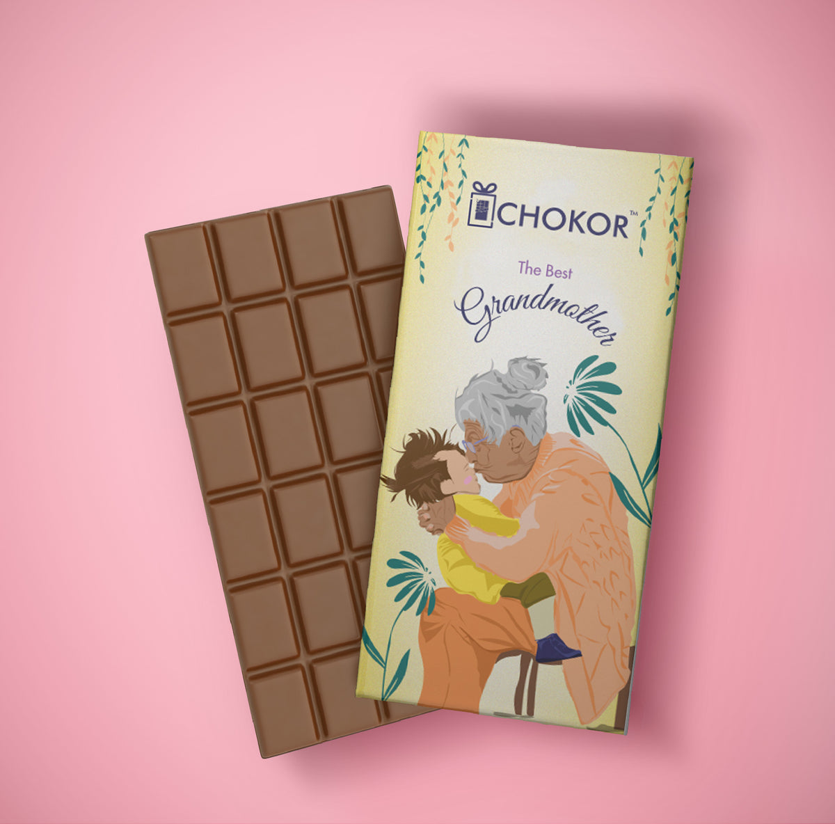 CHOKOR Best Grandmother-  Coffee Flavoured Almond Chocolate Bar