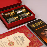 Ajmal Gold Series Perfume with Rakhi Greeting Card and Hersheys Almond Bar
