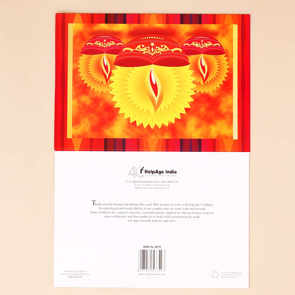 Elegant Diwali Seasons Greeting Card Pack Of 10