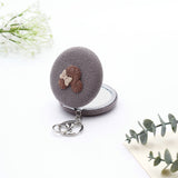 Grey Knitted Compact Mirror