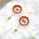 Handmade Red Shell Conch Subh Labh Hanging
