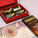 Ajmal Gold Series Perfume with Rakhi Greeting Card and Hersheys Bar Chocolate