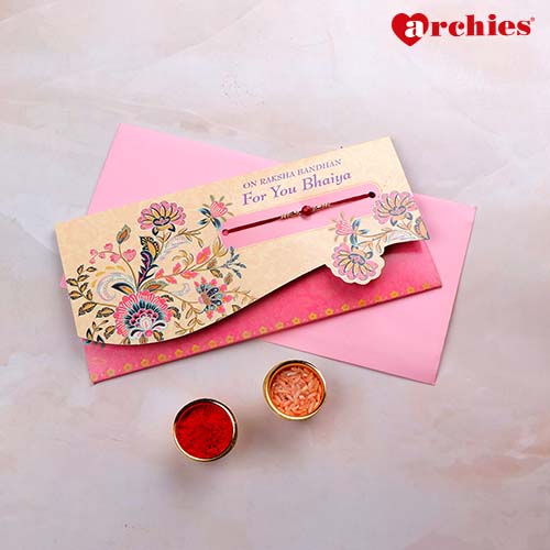 Sacred Rakhi mailer with Roli chawal and Envelope