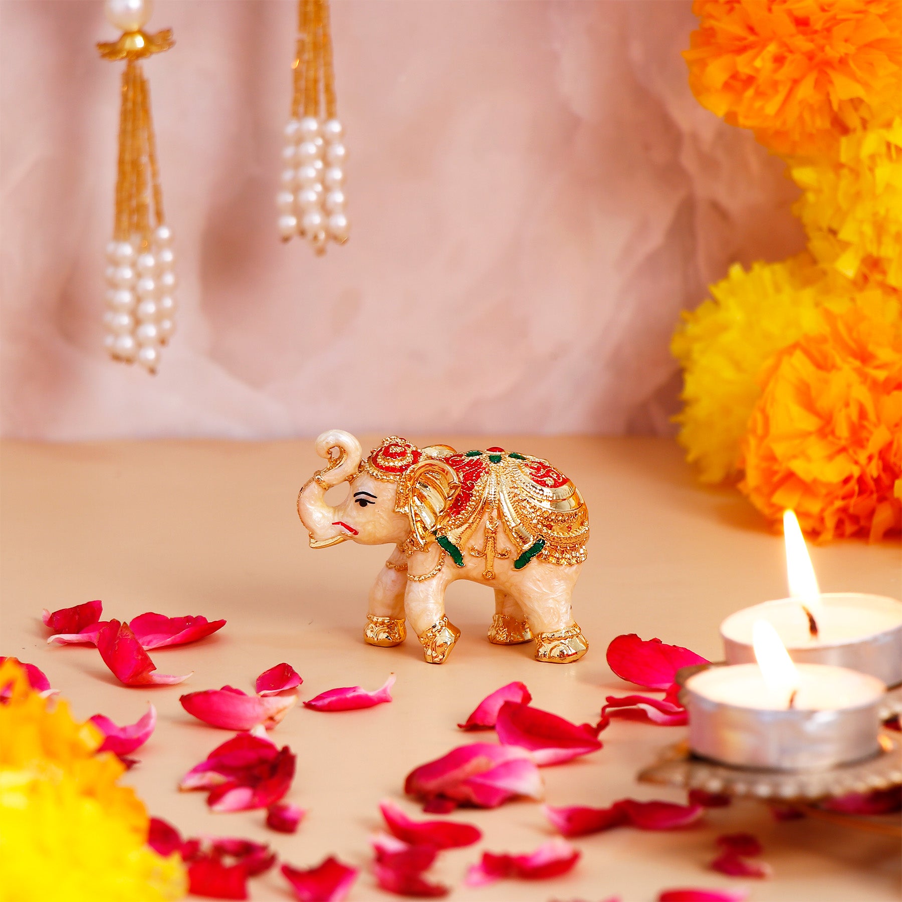 Majestic Vastu Golden Divine Elephant - Medium
