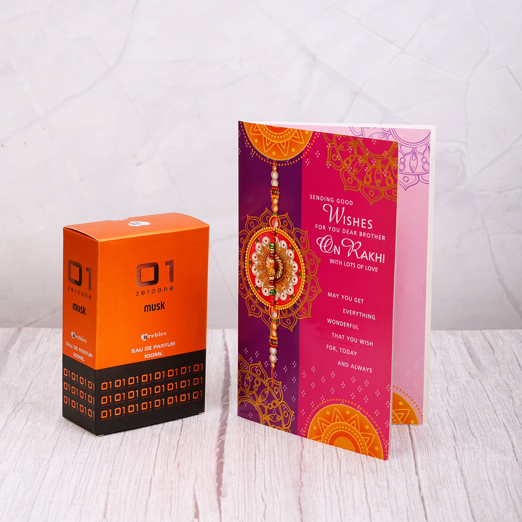 Musk Perfume with Best Wishes Rakhi Greeting Card