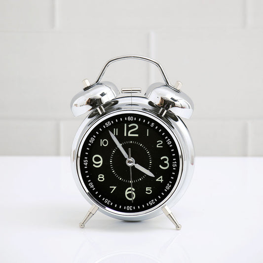 Black and Silver Twin Bell Alarm Clock