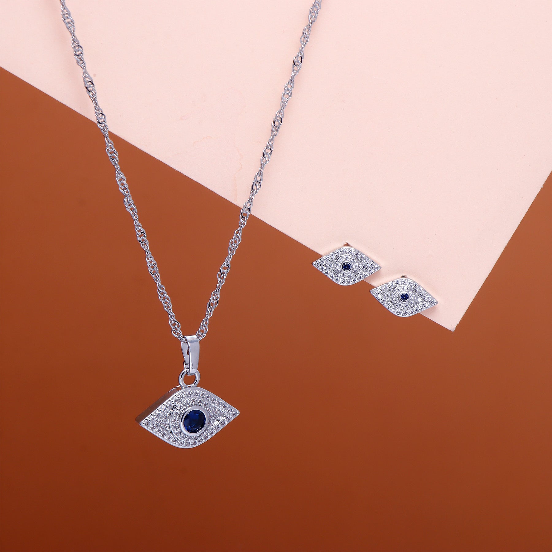 Protective Gaze Pendant with Earring Set