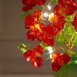 Red and Golden Accents Cherry Blossom Vase