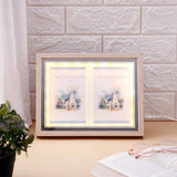 Elegant Dual Space Wooden LED Photo Frame