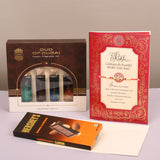 Oud Of Dubai Perfume with Rakhi Greeting Card and Hersheys Almond Bar