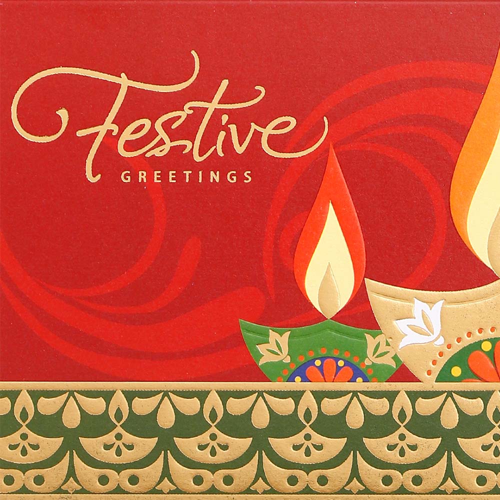 Traditional Diwali Seasons Greeting Card Pack Of 50