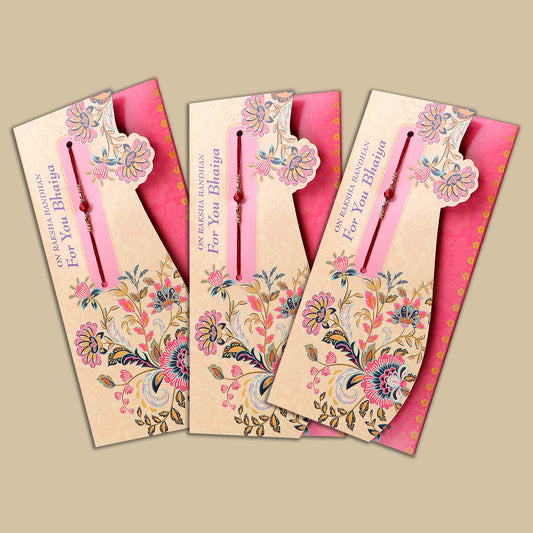 Sacred Rakhi mailer with Roli chawal and Envelope Pack of 3