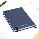 Blue Hardbound Corporate Journal with Pen