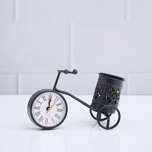 Bicycle Pen Stand Figurine Clock