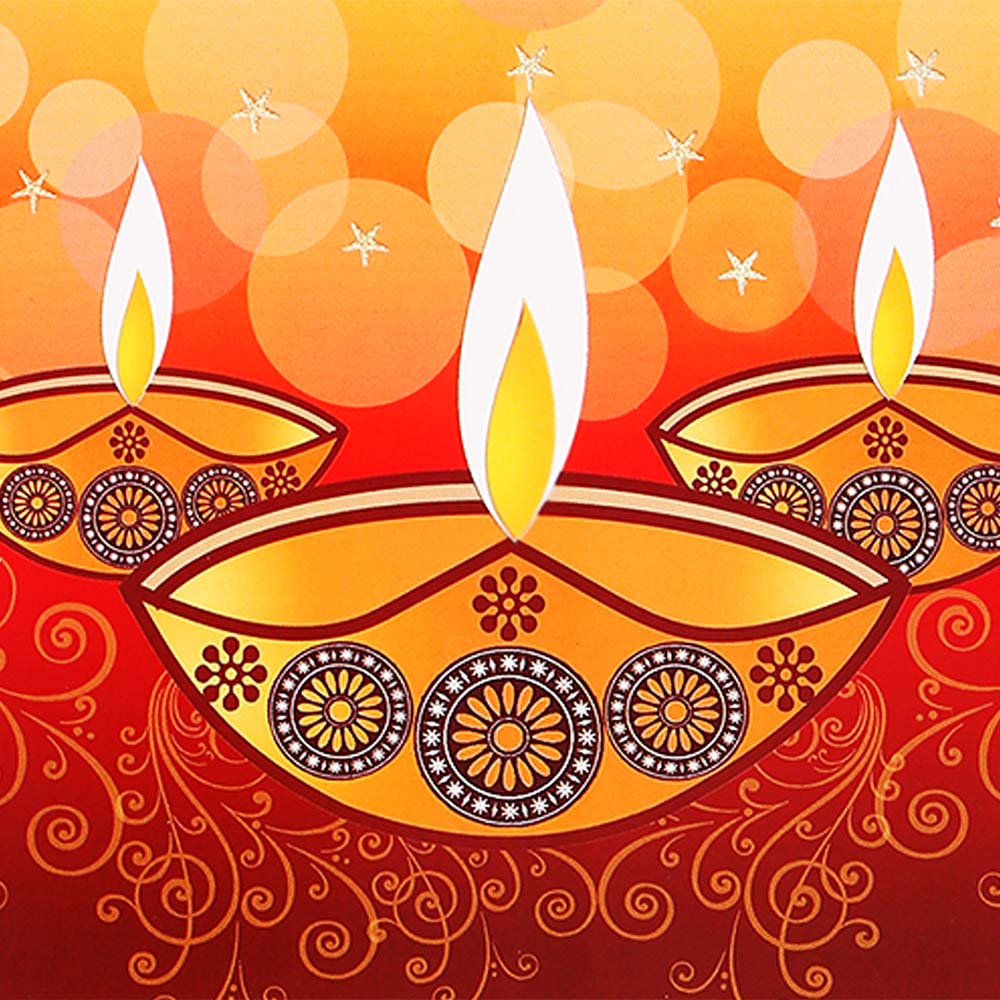 Happy Deepawali Seasons Greeting Card Pack Of 50