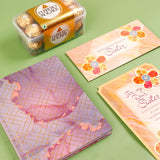 Puple Notebook with Greeting Card and Ferroro Rocher 200 GM