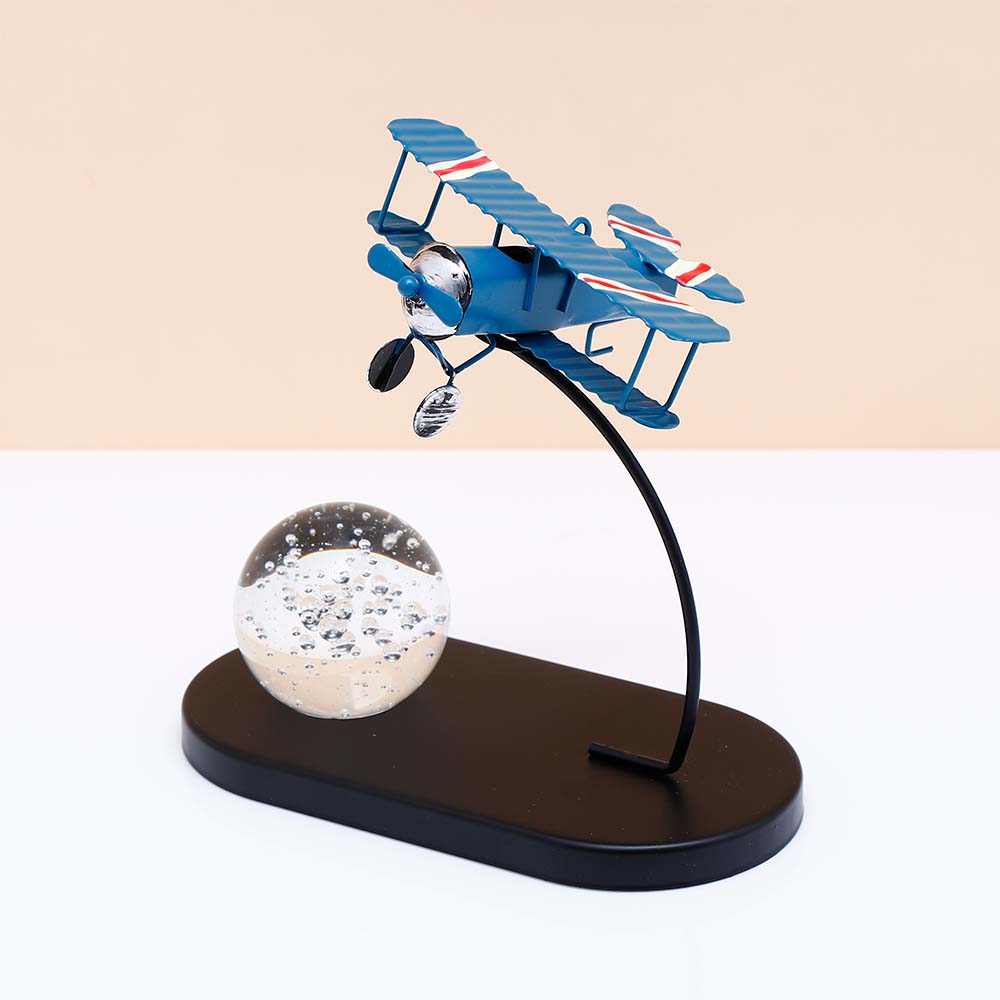 Crystal Ball Paper Weight Table Top Decor - Blue