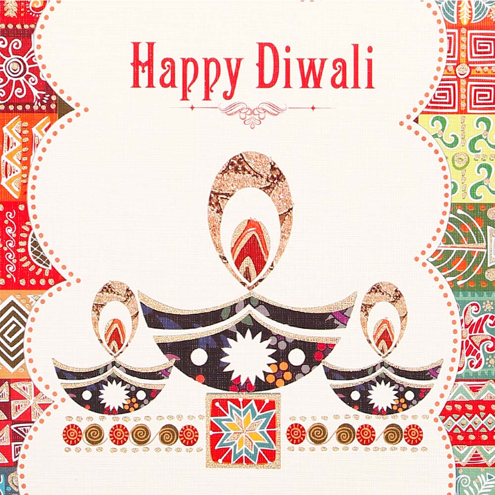 Happy Diwali Seasons Greeting Card Pack Of 10