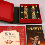 Ajmal Gold Series Perfume with Rakhi Greeting Card and Hersheys Almond Bar