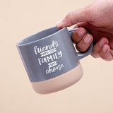 Friends are Family Quoted Cork Base Grey Mug