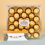 Pearl Rakhi with 24 Ferrero Rocher (300g), Roli & Chawal