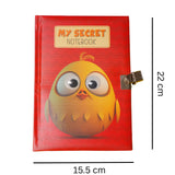 Birdie Theme Googli Eyes Lock Notebook