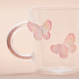 Lilac Butterfly Charmed Glass Mug