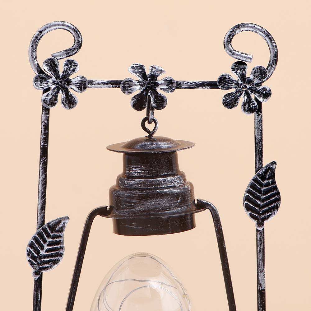 Antique Lantern with Glass Jar Light