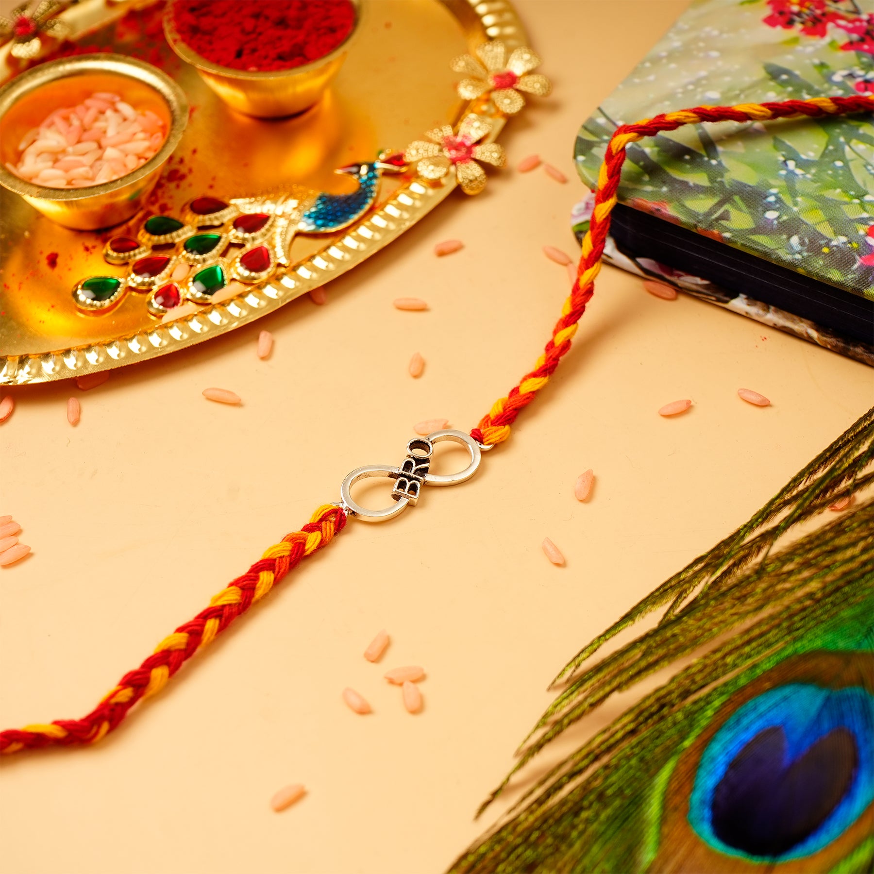 Infinite Bro Silver Rakhi with Ferrero Rocher - 50 GM