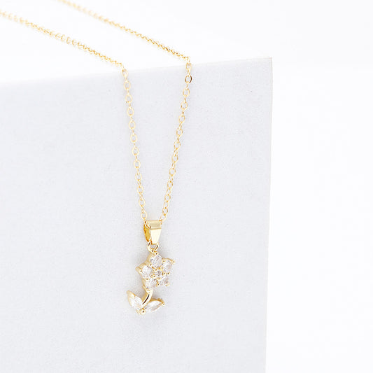 Floral Elegance Pendant Earing Set with Gift Box