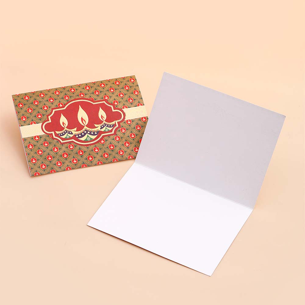Divine Diwali Seasons Greeting Card Pack Of 10