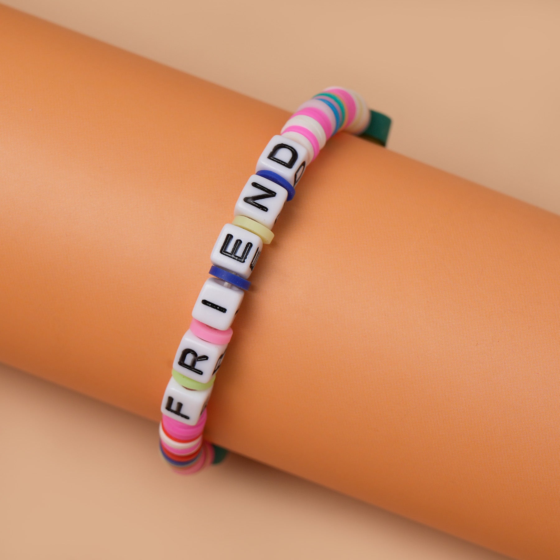 Pink Tone Loop Fruit Bead Friendship Bracelet