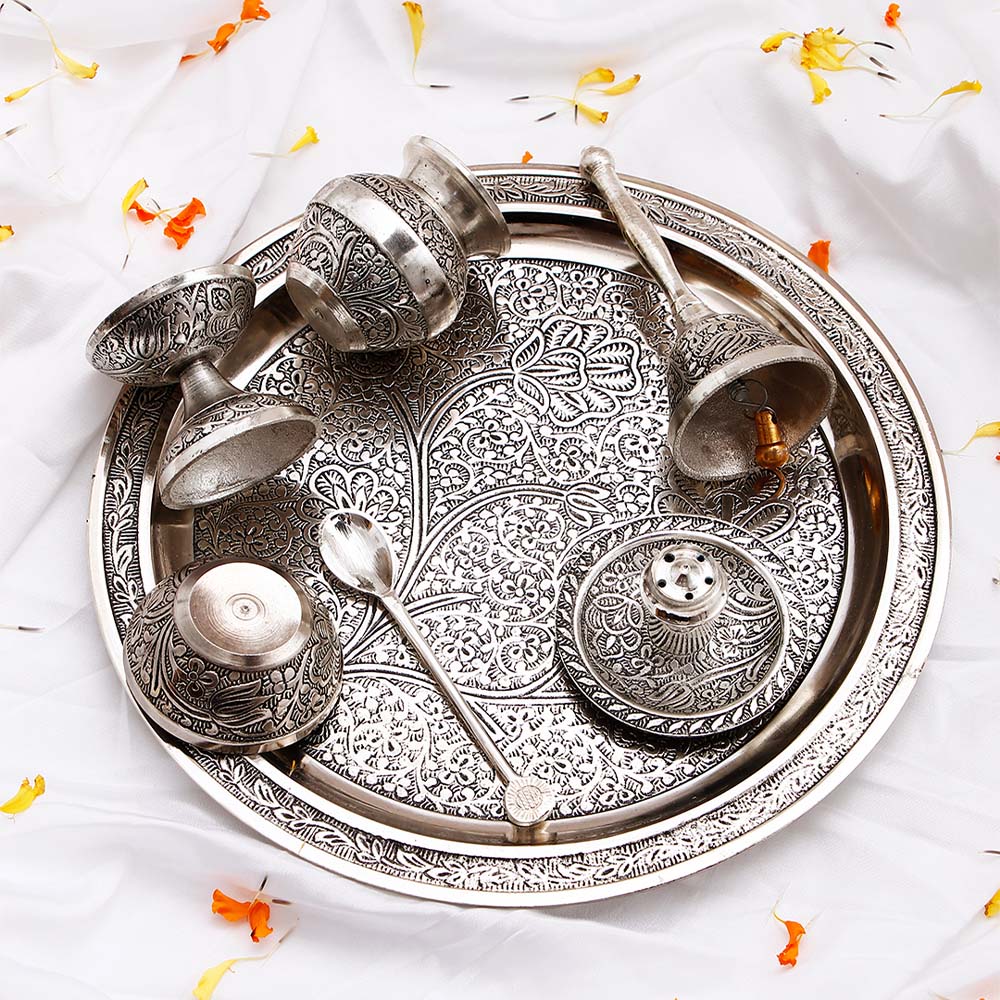 Silver Pooja Thali Set
