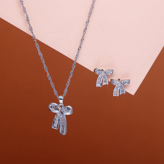 Promise Knot Pendant with Earring Set