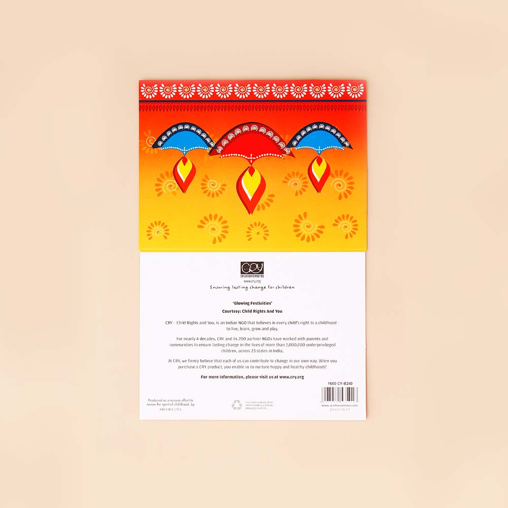 Light Up Diwali Seasons Greeting Card Pack Of 50