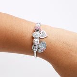 Sweet Heart Charms Silver Bracelet