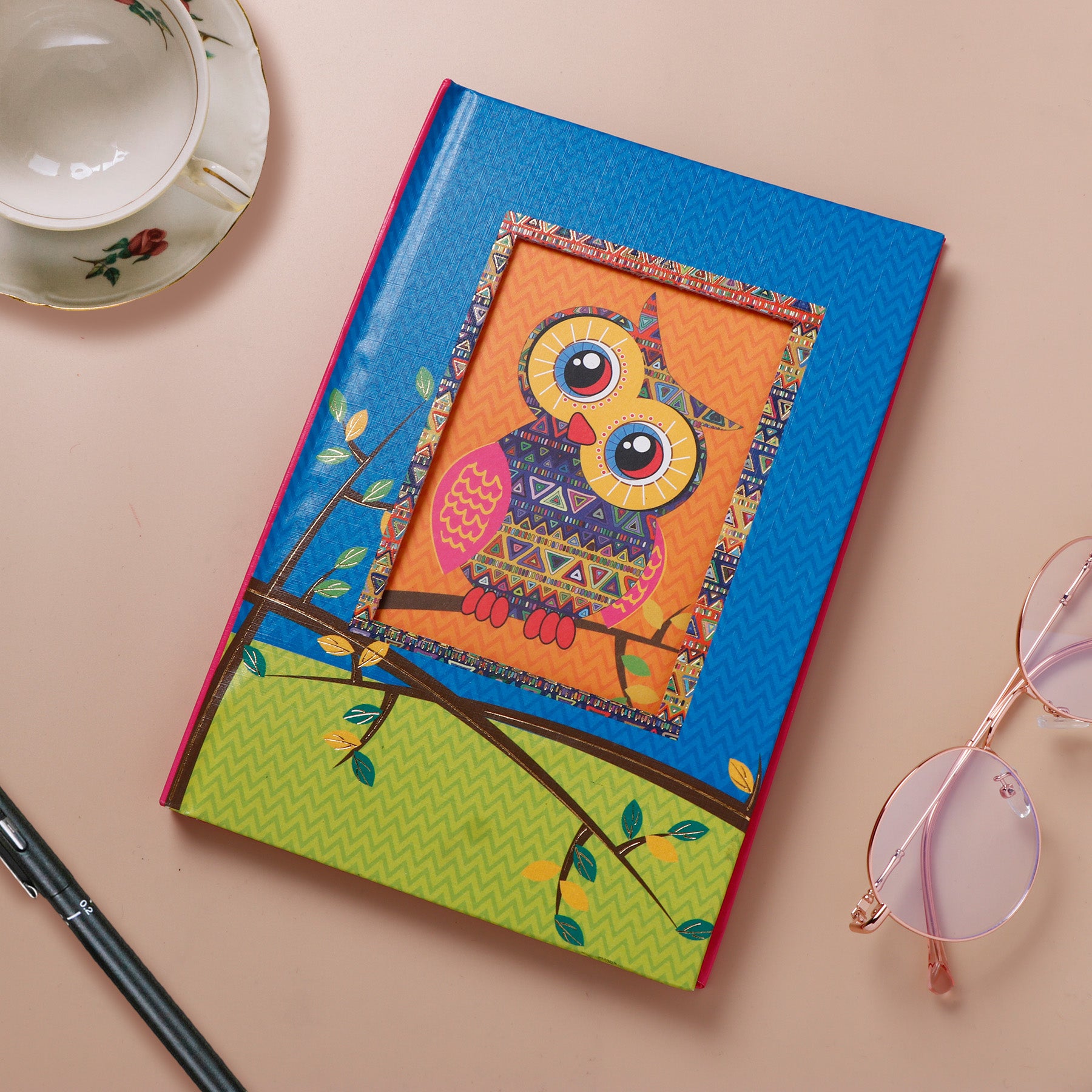 Desi Archies Owl on Branch Notebook