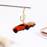 Orange Sports Car Keychain
