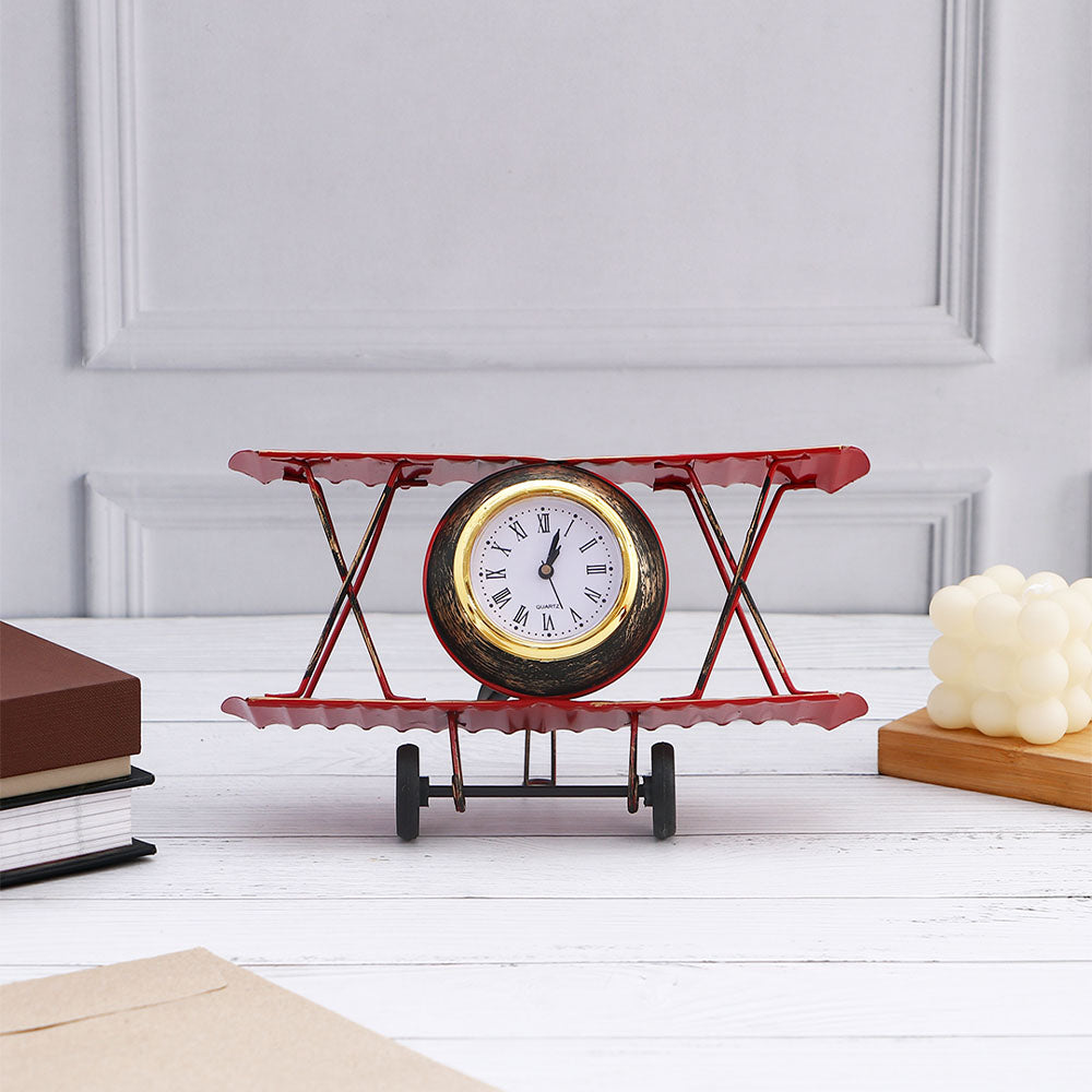 Aircraft Table Clock - Red