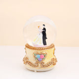 Yellow Romantic Couple Musical Snow Globe